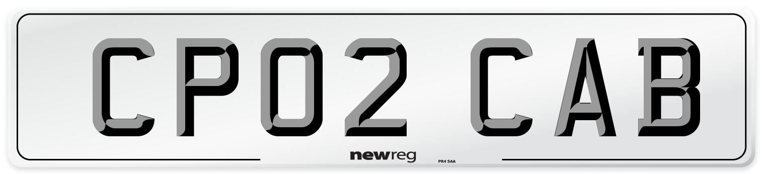 CP02 CAB Number Plate from New Reg